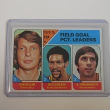 1975-76 TOPPS #2 1974-75 NBA FIELD GOAL PCT LEADERS NELSON BEARD TOMJANOVICH