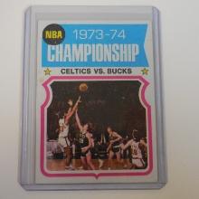 1974-75 TOPPS #164 NBA CHAMPIONSHIP BALTIMORE CELTICS MILWAUKEE BUCKS