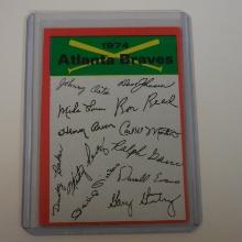 1974 TOPPS BASEBALL ATLANTA BRAVES TEAM CHECKLIST