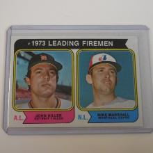 1974 TOPPS #208 1973 FIREMEN JOHN HILLER MIKE MARSHALL