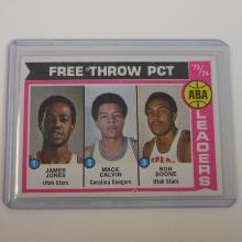 1974-75 TOPPS #210 ABA FREE THROW PCT LEADERS JONES CALVIN BOONE