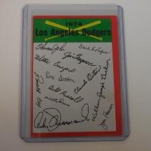 1974 TOPPS BASEBALL LOS ANGELES DODGERS TEAM CHECKLIST