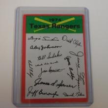 1974 TOPPS BASEBALL TEXAS RANGERS TEAM CHECKLIST