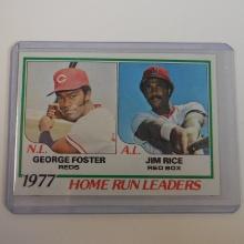 1978 TOPPS BASEBALL #202 HOME RUN LEADERS GEORGE FOSTER JIM RICE