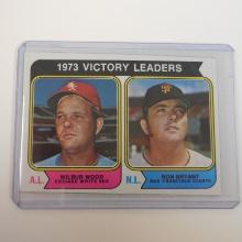 1974 TOPPS #205 1973 VICTORY LEADERS WILBUR WOOD RON BRYANT