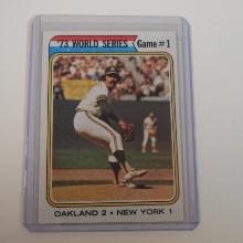 1974 TOPPS #472 1973 WORLD SERIES GAME 1 ROLLIE FINGERS