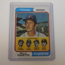 1974 TOPPS #379 TEXAS RANGERS BILLY MARTIN MANAGER