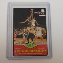 1973-74 TOPPS #208 ABA CHAMPIONSHIP INDIANA PACERS KENTUCKY COLONELS