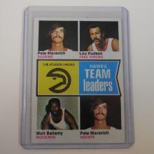 1974-75 TOPPS #81 ATLANTA HAWKS TEAM LEADERS PETE MARAVICH HUDSON BELAMY