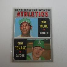 1970 TOPPS BASEBALL #21 VIDA BLUE GENE TENACE ROOKIE CARD ATHLETICS