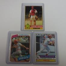 1970'S-1980'S TOPPS JOHNNY BENCH VINTAGE THREE CARD LOT CINCINNATI REDS