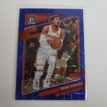 2021-22 PANINI DONRUSS OPTIC TRAE YOUNG BLUE VELOCITY PRIZM HAWKS