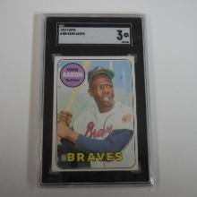 1969 TOPPS BASEBALL #100 HANK AARON BRAVES GRADED SGC 3 VERY GOOD