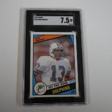 1984 TOPPS FOOTBALL #123 DAN MARINO ROOKIE CARD HOF RC GRADED SGC 7.5 NM+