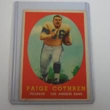 1958 TOPPS FOOTBALL #92 PAIGE COTHREN ROOKIE CARD