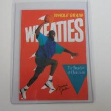 RARE EARLY 1990'S MICHAEL JORDAN WHEATIES BOX COVER BASKETBALL CARD