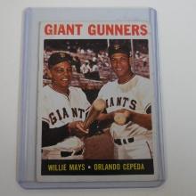 1964 TOPPS BASEBALL #306 GIANT GUNNERS WILLIE MAYS ORLANDO CEPEDA