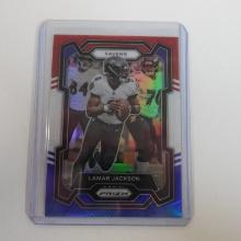 2023 PANINI PRIZM LAMAR JACKSON RED WHITE BLUE PRIZM RAVENS