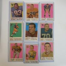 1959 TOPPS FOOTBALL VINTAGE NINE CARD LOT