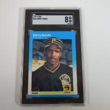 1987 FLEER BASEBALL BARRY BONDS ROOKIE CARD GRADED SGC 8 NM-MT