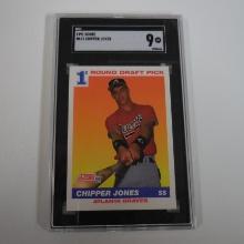 1991 SCORE BASEBALL CHIPPER JONES ROOKIE CARD GRADED SGC 9 MINT