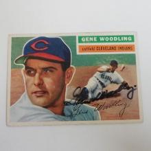 1956 TOPPS BASEBALL #163 GENE WOODLING AUTOGRAPHED CARD NO COA