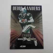 1999 LEAF ROOKIES STARS DEION SANDERS CROSS TRAINING #D 1084/1250 COWBOYS