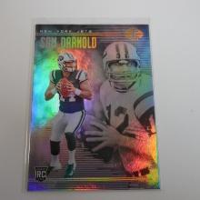 2018 PANINI ILLUSIONS SAM DARNOLD ROOKIE CARD HOLOFOIL WITH JOE NAMATH