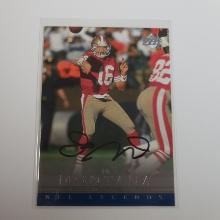 2001 UPPER DECK LEGENDS JOE MONTANA AUTOGRAPHED CARD WITH COA