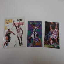 BASKETBALL JUMBO CARD LOT WITH MICHAEL JORDAN PENNY ROBINSON ALONZO