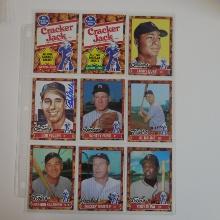 1982 TOPPS CRACKER JACK LOT WITH BOB FELLER AUTOGRAPHED CARD NO COA