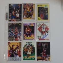 LOT OF 9 BASKETBALL AUTOGRAPHED CARDS HORACE GRANT BOB WEISS DALE ELLIS LOOK