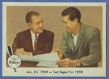 1959 Fleer Ted Williams #68 Ted Signs For 1959 Reprint