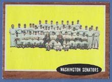 1962 Topps #206 Washington Senators Team Card