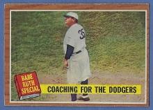 1962 Topps #142 Babe Ruth Special Coaching For The Dodgers