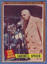 1962 Topps #144 Babe Ruth Special Farewell Speech