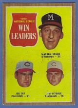 1962 Topps #58 Win Leaders Warren Spahn