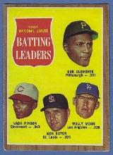 1962 Topps #52 Batting Leaders Roberto Clemente Vada Pinson