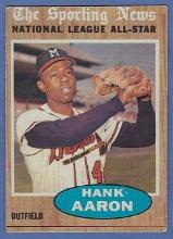 1962 Topps #394 Hank Aaron AS Milwaukee Braves