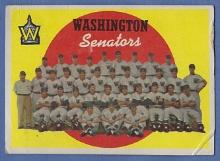 1959 Topps #397 Washington Senators Team Card Unmarked