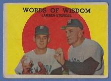 1959 Topps #383 Don Larsen Casey Stengel Words Of Wisdom New York Yankees