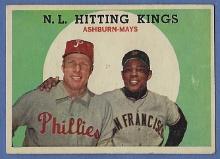 1959 Topps #317 Willie Mays Richie Ashburn NL Hitting Kings