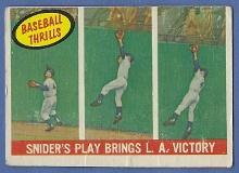 1959 Topps #468 Duke Snider Baseball Thrills Los Angeles Dodgers