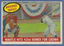 1959 Topps #461 Mickey Mantle Baseball Thrills New York Yankees