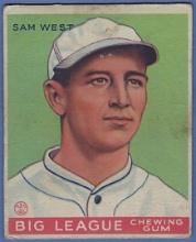 1933 Goudey #166 Sam West St. Louis Browns