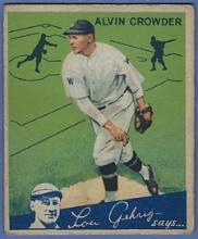 1934 Goudey Canadian Issue #65 Alvin Crowder Washington Senators