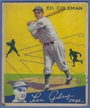 1934 Goudey #28 Ed Coleman Philadelphia Athletics