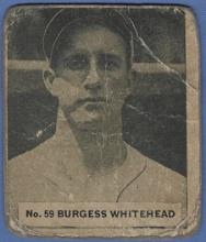 Rare 1936 Goudey World Wide Gum Canadian #59 Burgess Whitehead New York Giants