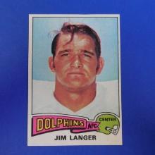 1975 TOPPS FOOTBALL #196 JIM LANGER MIAMI DOLPHINS PACK FRESH SHARP