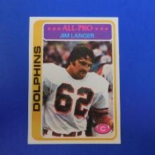 1978 TOPPS FOOTBALL #70 JIM LANGER MIAMI DOLPHINS PACK FRESH SHARP